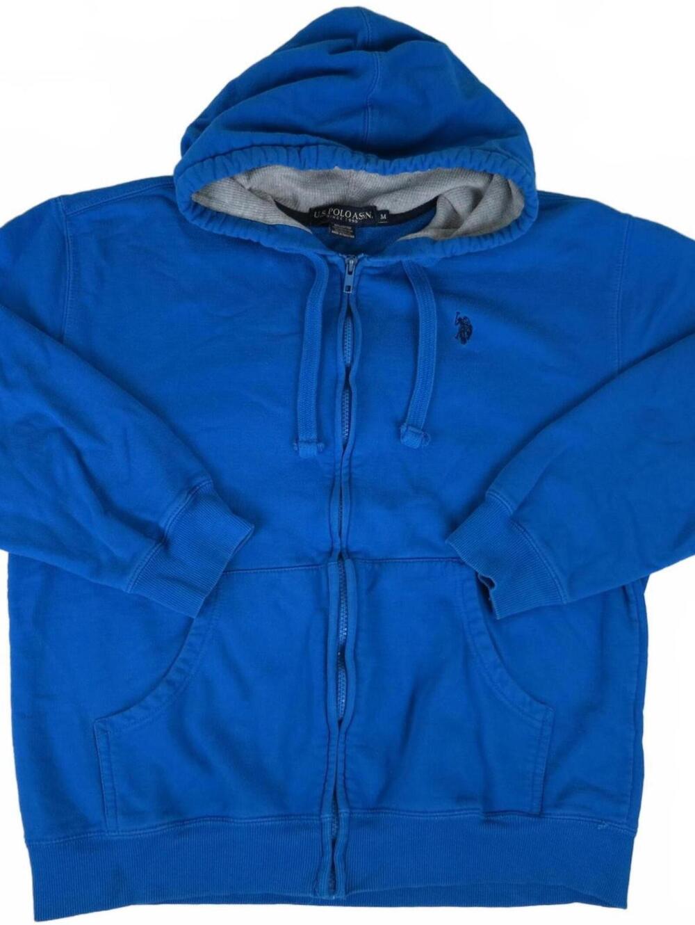 US Polo Assn Blue Zip-Up Hoodie Sweatshirt Men's Medium